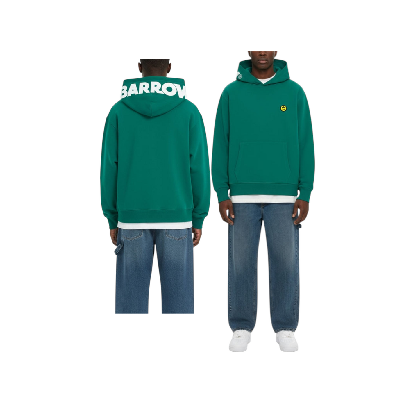 BARROW FELPA CON CAPPUCCIO ICON GREEN